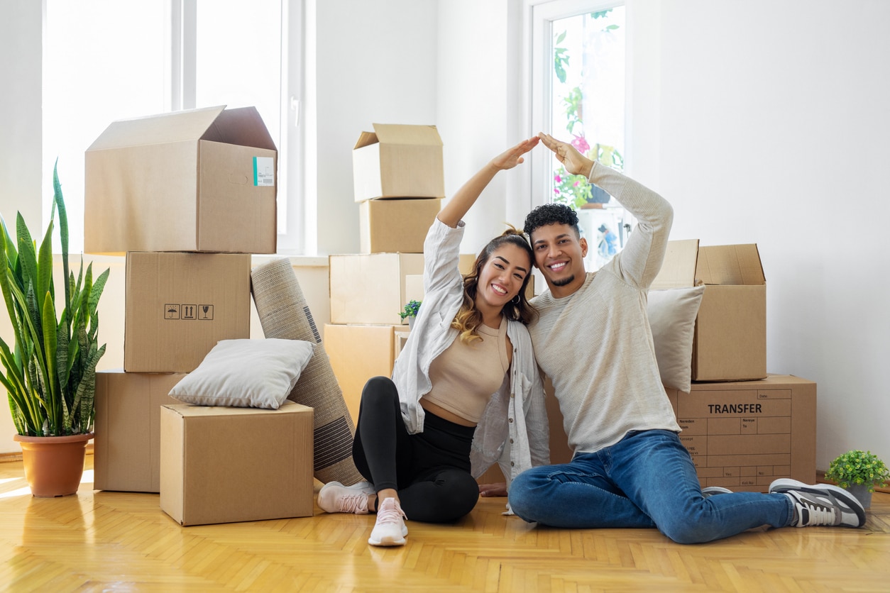 Young couple dreaming a new home