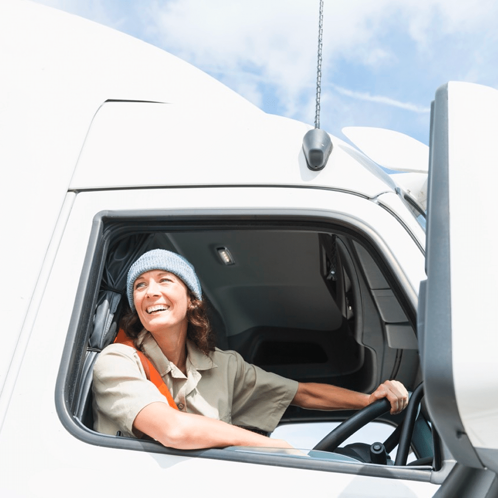 Person driving a commercial truck